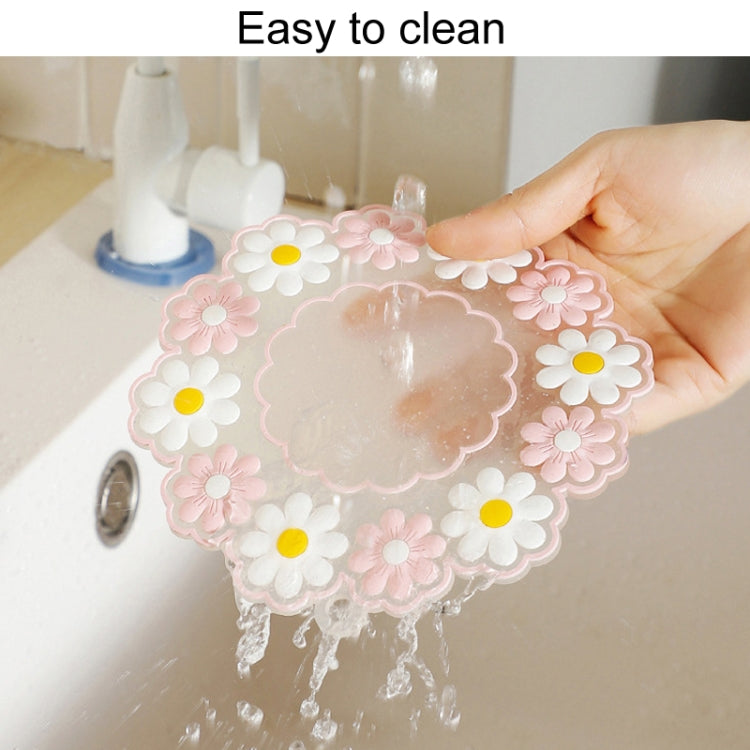 Household High Temperature Resistant Daisy Coasters Kitchen Tabletop Insulation Mat, Pink Small, Blue Small, Pink Medium, Blue Medium, Pink Large, Blue Large