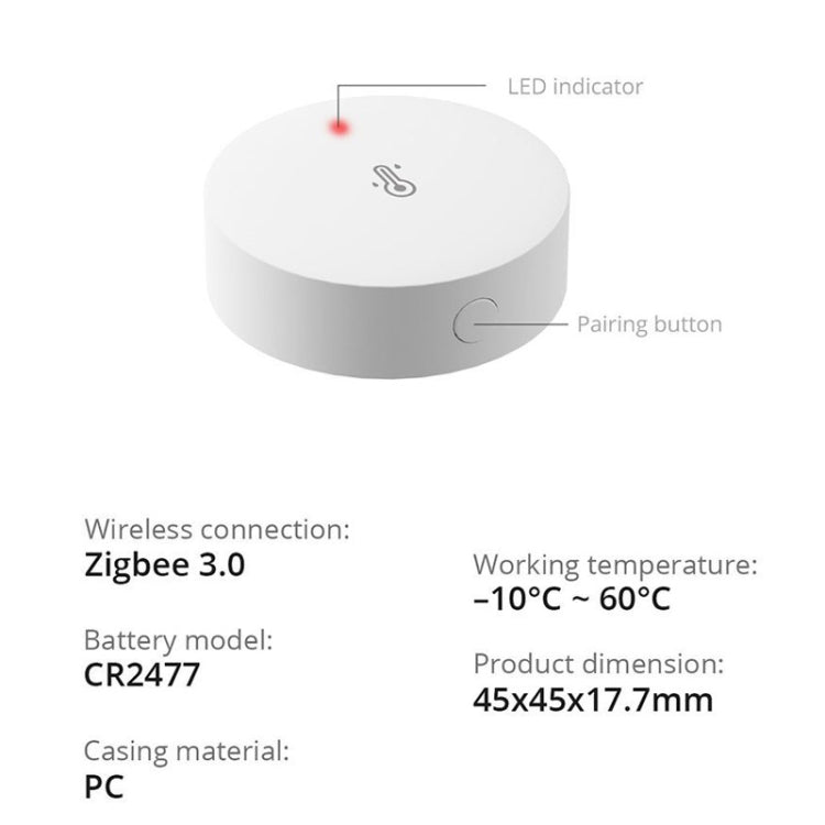 Wireless Temperature And Humidity Sensor Detector Smart Home, Sonoff SNZB-02P