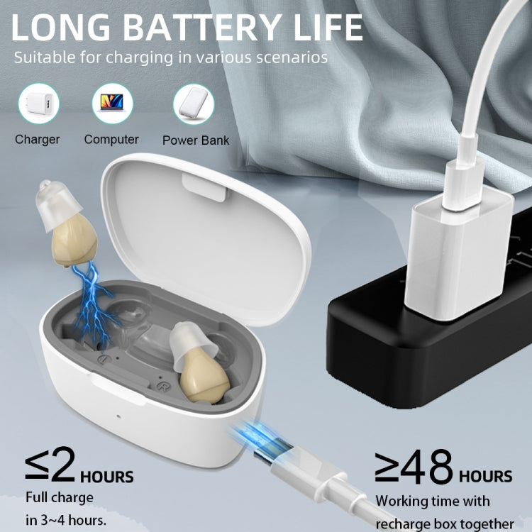 Z-68 In-ear TWS Invisible Hearing Aid Digital Sound Amplifier with Charging Box, Z-68