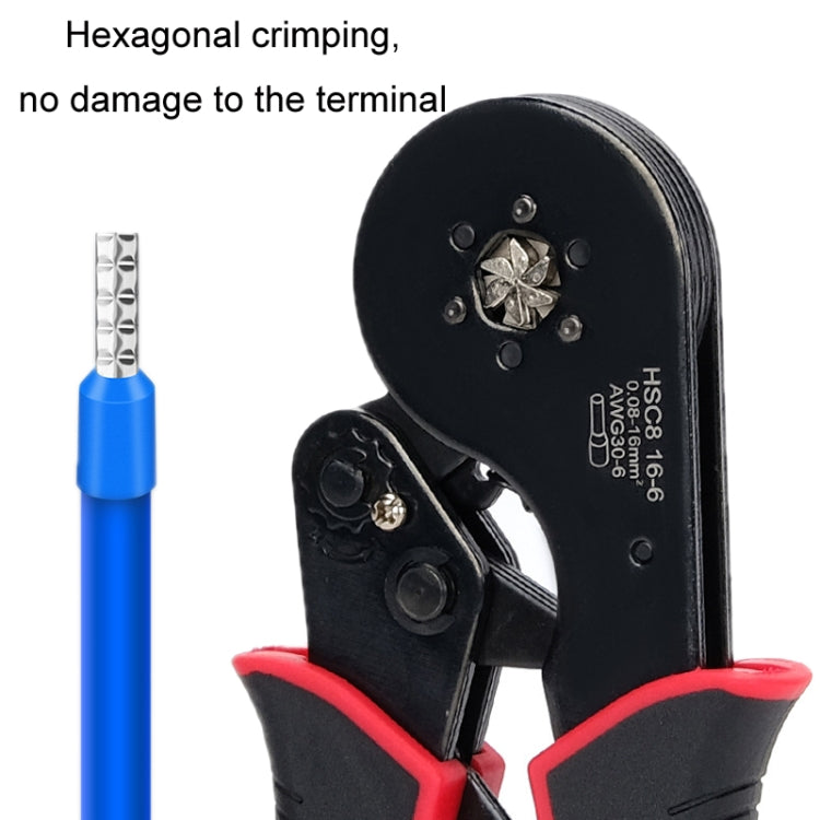 Wire Tube Type European Terminal Crimping Pliers, HCS8 16-6 Blue, HCS8 16-6 Blue Red, HCS8 16-6 Red Black