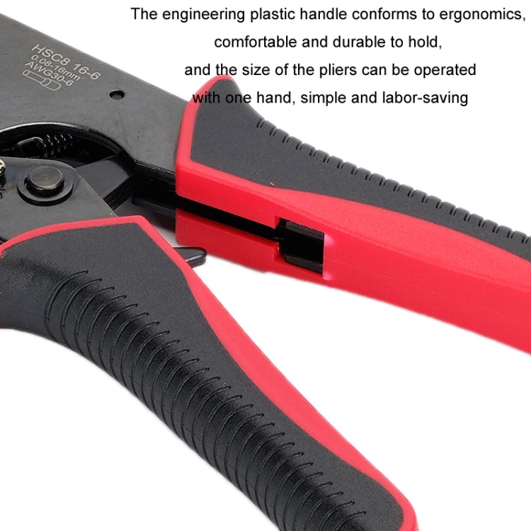 Wire Tube Type European Terminal Crimping Pliers, HCS8 16-6 Blue, HCS8 16-6 Blue Red, HCS8 16-6 Red Black
