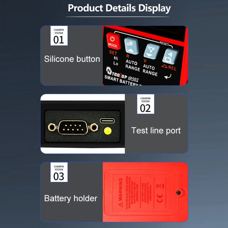 Battery Internal Resistance Tester Lead-Acid Alkaline Lithium Battery Tester