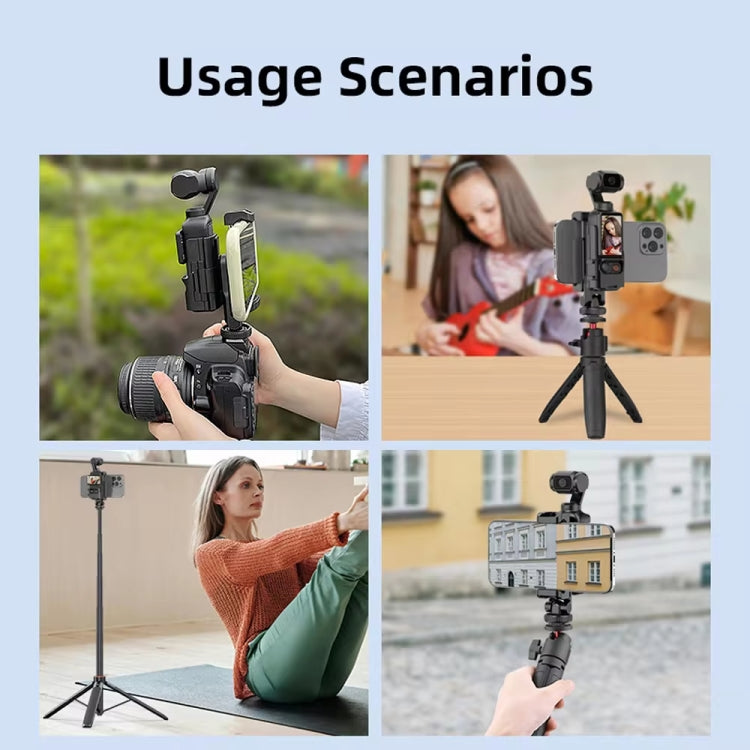 For DJI Osmo Pocket 3 Phone Holder Expansion Bracket With 3 Cold Shoe Port