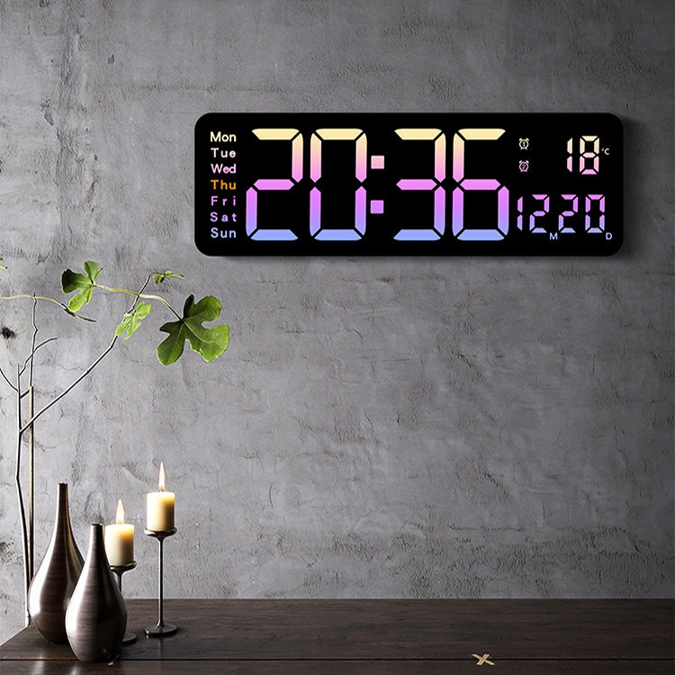 ساعة حائط إلكترونية متعددة الوظائف مع شاشة عرض رقمية LED 5526، ساعة منبه للعد التنازلي