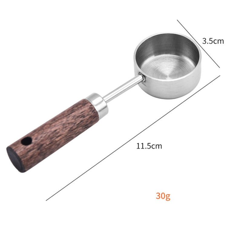 15ml Wooden Handle Stainless Steel Measuring Spoon Coffee Powder Milk Powder Spoon, Silver, Gold