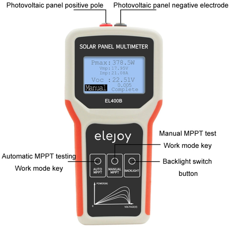 elejoy 400W MPPT Solar Photovoltaic Panel Multimeter