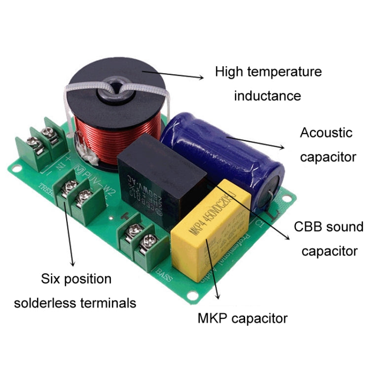 High And Low 2-Way Audio Crossover Hi-Fi Speaker Conversion Divider