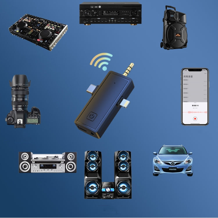 3 In 1 Wireless Lavalier Microphone For iPhone Type-C / USB-C 3.5mm Jack Smartphone SLR Camera PC