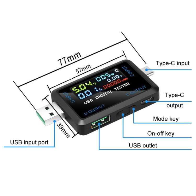 6527-Q Multifunctional Digital Voltage And Current Meter Portable Capacity Tester