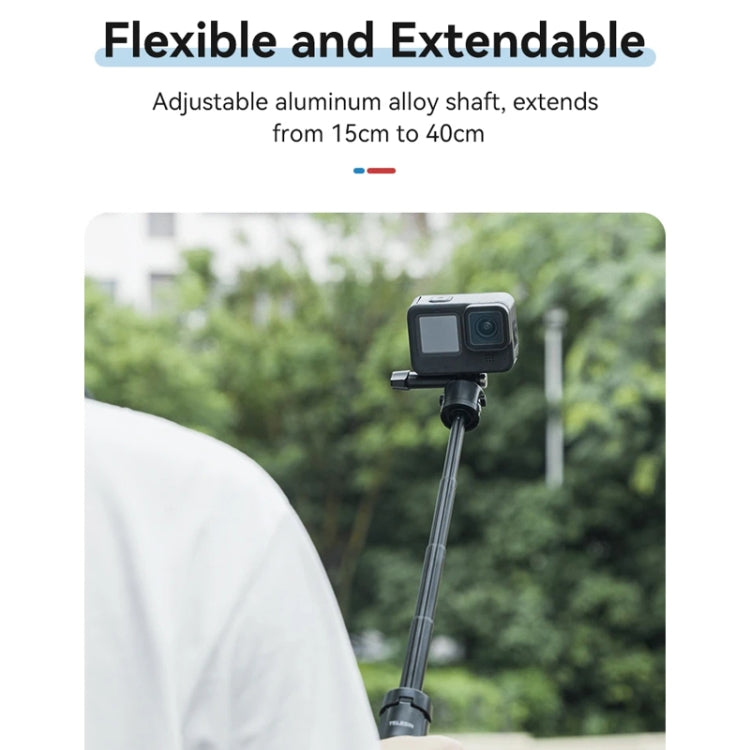 TELESIN Mini Selfie Stick Quick Release Tripod 15-40cm Adjustable Bracket For Sports Camera, S1-MNP-02