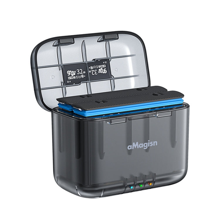 For Insta360 X4 AMagisn Dual Battery Charging Box Transparent Battery Storage Compartment, For Insta360 X4 Transparent