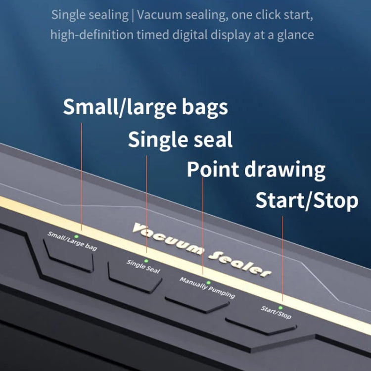 Food Vacuum Sealer Machine 60KPA Strong Suction, Small / Large Bag Modes With 10 Vacuum Bags, EU Plug, US Plug