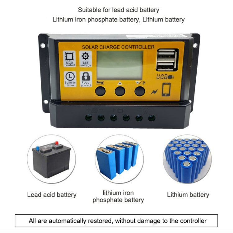12V/24V Simple Solar Controller Light Time Control Solar Panel Regulator Controller With USB