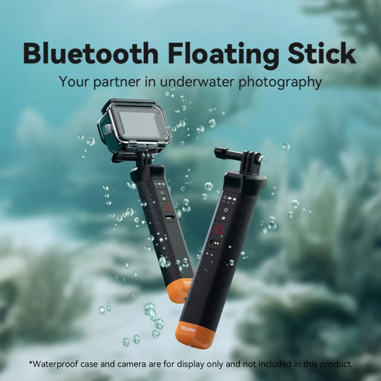 TELESIN Bluetooth Buoyancy Bar 15m Waterproof Depth For GoPro HERO13 / 12 / 11 / 10 / 9 / 8 Black, S4-FHG-01-TGP