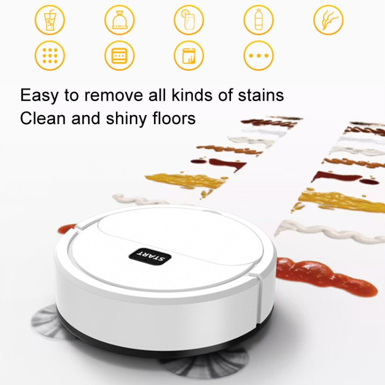 Automatic Mini Sweeping Robot Mopping Sweeping Suction 3 In 1 Cleaning Machine, White Rechargeable, Black Rechargeable, Black Battery, White Battery