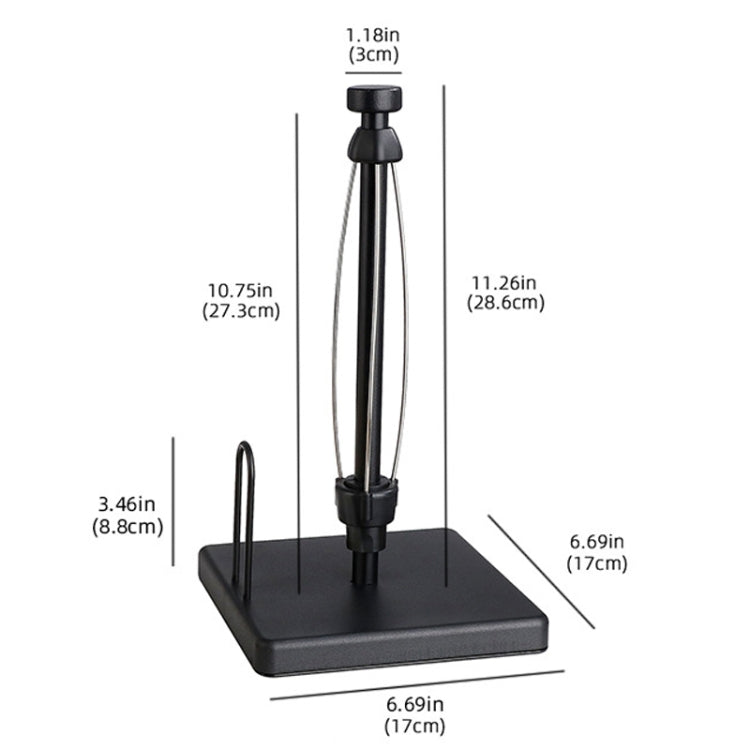 Household Stainless Steel Vertical Paper Towel Holder With Damping Dining Table Kitchen No Punch Paper Roll Holder, Square Black, Round Black, Round Silver