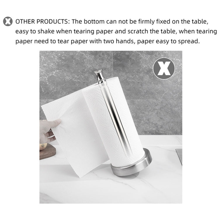 Household Stainless Steel Vertical Paper Towel Holder With Damping Dining Table Kitchen No Punch Paper Roll Holder, Square Black, Round Black, Round Silver