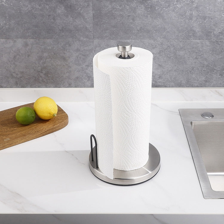 Household Stainless Steel Vertical Paper Towel Holder With Damping Dining Table Kitchen No Punch Paper Roll Holder, Square Black, Round Black, Round Silver