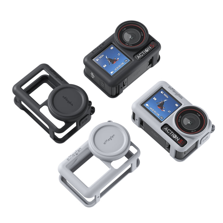 جراب حماية من السيليكون aMagisn لكاميرا DJI Osmo Action 5 Pro مع حبل وغطاء عدسة