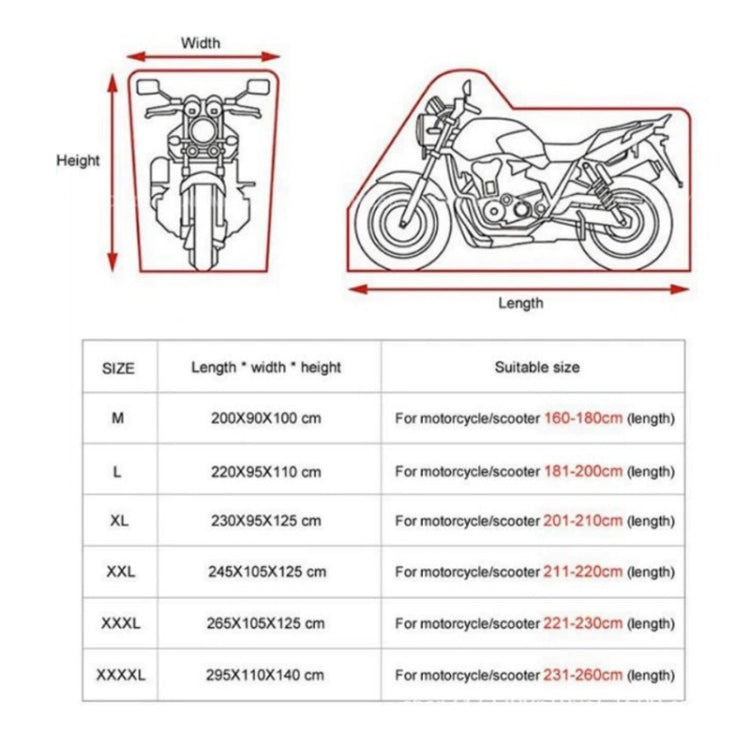 Motorcycle Rain Sun Protection Cover Oxford Cloth Dustproof With Anti-theft Buckle