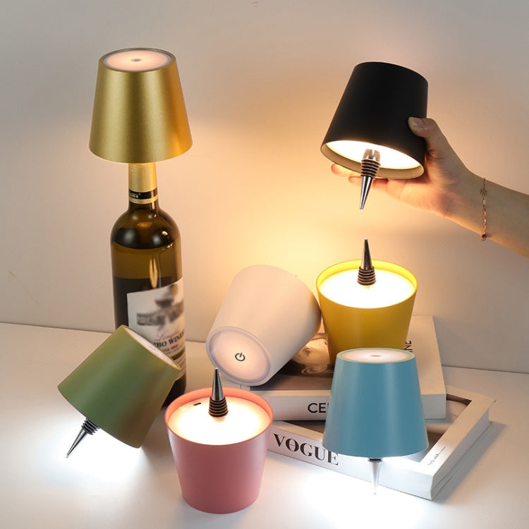 LED Rechargeable Ambient Table Lamp Tri-color Dimmable Wireless Wine Bottle Lamp Bar Light