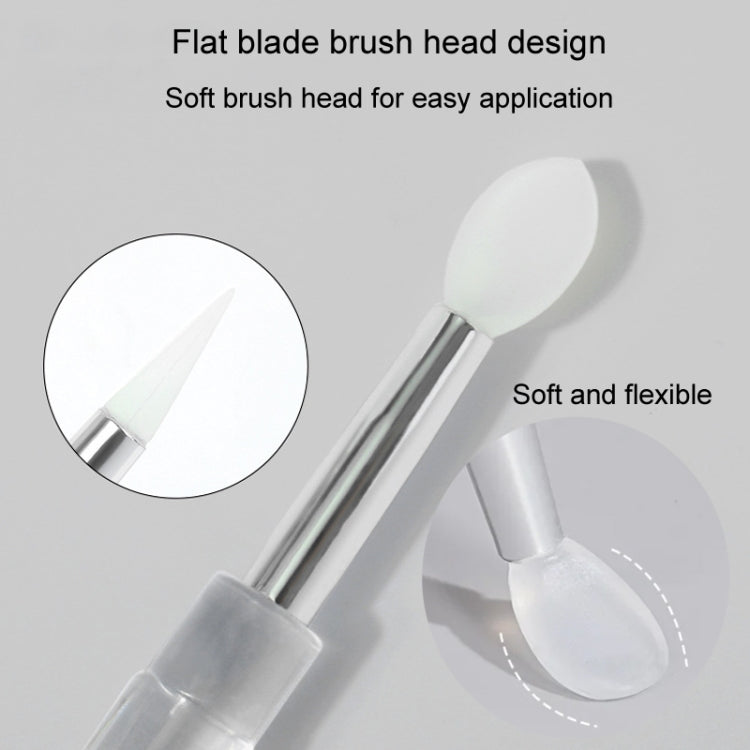Nail Art Silicone Applicator Sticks Multi-Purpose Dabbing Powder Glitter Eyeshadow Brush Applying Manicure Tool, 2pcs