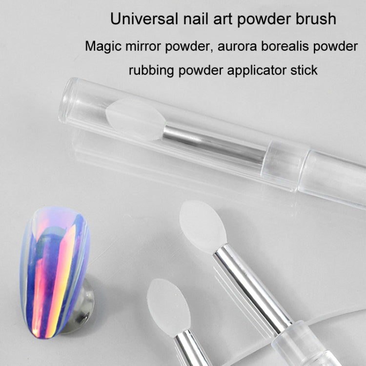 Nail Art Silicone Applicator Sticks Multi-Purpose Dabbing Powder Glitter Eyeshadow Brush Applying Manicure Tool, 2pcs