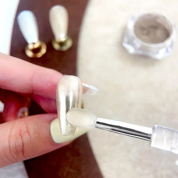 Nail Art Silicone Applicator Sticks Multi-Purpose Dabbing Powder Glitter Eyeshadow Brush Applying Manicure Tool, 2pcs