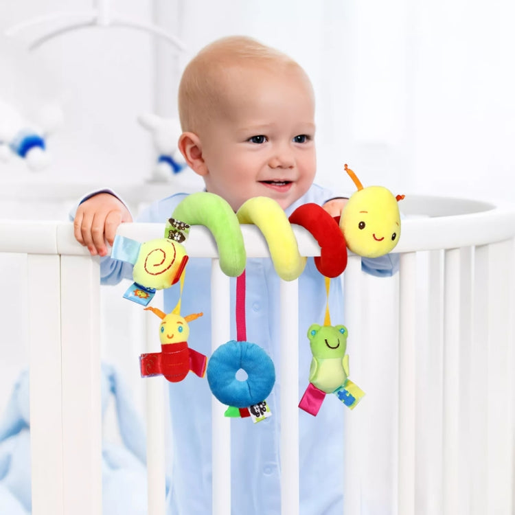 Baby Caterpillar Cot Spiral Toy Cartoon Animal Baby With Rattle Bee Pram Hanging Soothing Toy, H033B