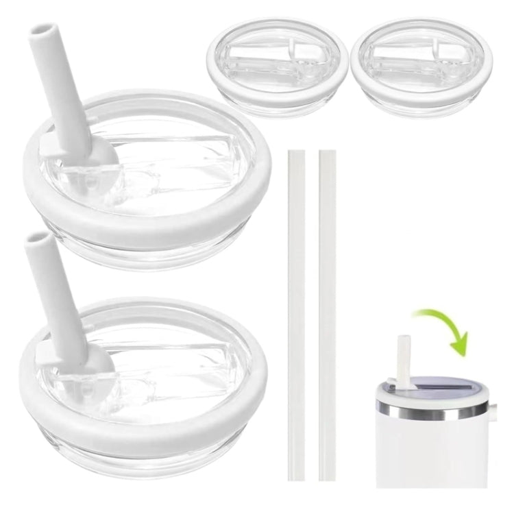 For Stanley 40oz Adventure Quencher Transparent Straw Lid Replacement Parts, Green, Rose Red, White, 4pcs /Set Green, 4pcs /Set Rose Red, 4pcs /Set White