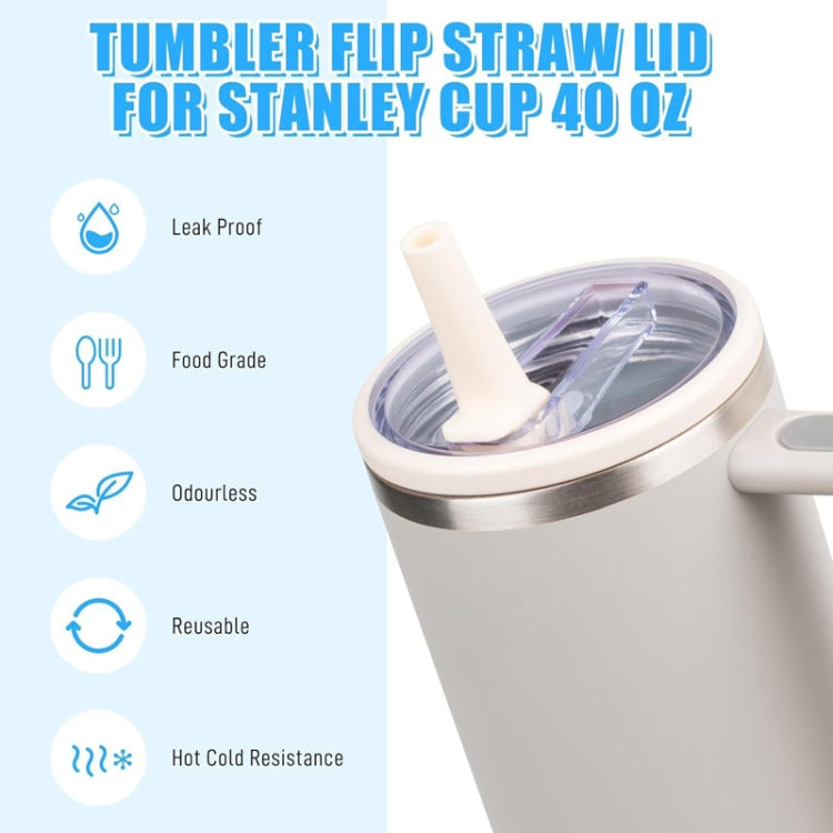For Stanley 40oz Adventure Quencher Transparent Straw Lid Replacement Parts, Green, Rose Red, White, 4pcs /Set Green, 4pcs /Set Rose Red, 4pcs /Set White