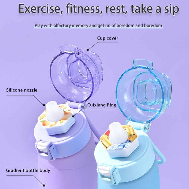 700ml Sports Water Bottle Tritan BPA Free Fruit Scent Water Cup With 8 Fragrance Rings