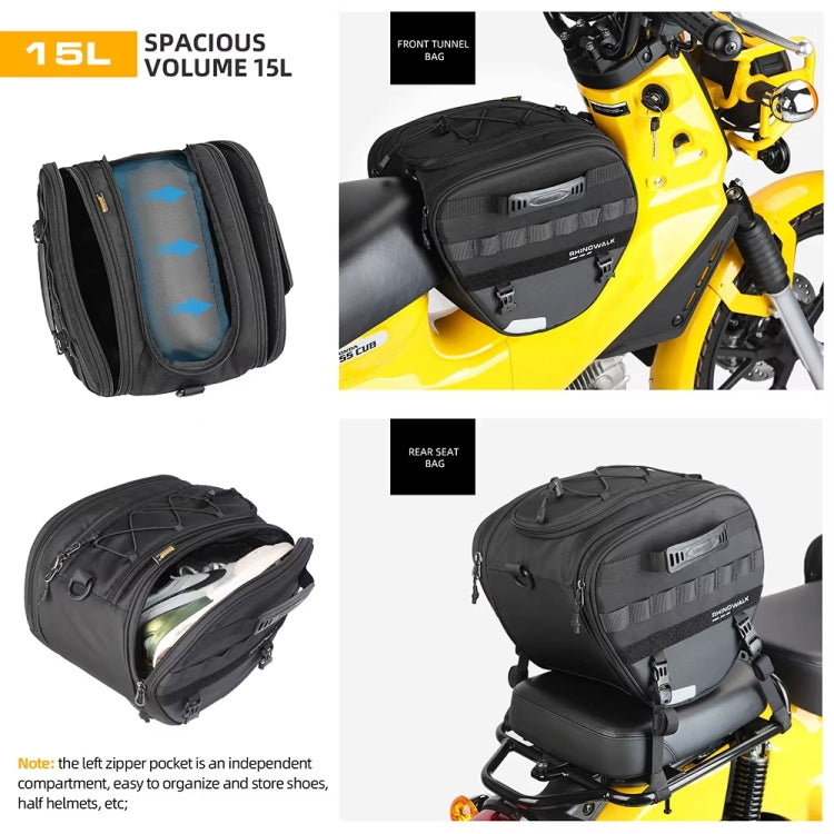 Rhinowalk MTR5001 15L Scooter Front Bag Large Capacity Curved Beam Motorcycle Rear Seat Bag