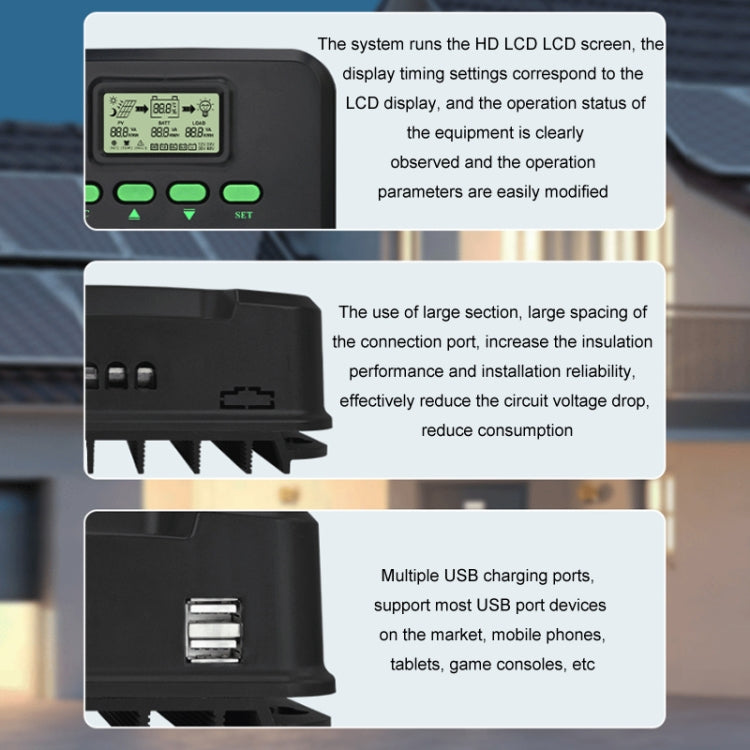 12V/24V 60A MPPT Intelligent Lighting Identification Solar Controller