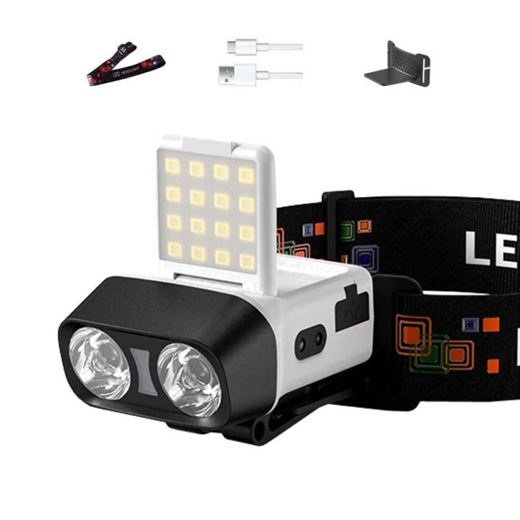 مصباح أمامي للصيد لمسافات طويلة مزود بمستشعر LED مثبت على الرأس، أسود قياسي، أزرق قياسي، أبيض قياسي، أسود قياسي مع حقيبة تخزين و8 إبزيم، أزرق قياسي مع حقيبة تخزين و8 إبزيم، أبيض قياسي مع حقيبة تخزين و8 إبزيم