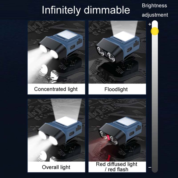 مصباح أمامي للصيد لمسافات طويلة مزود بمستشعر LED مثبت على الرأس، أسود قياسي، أزرق قياسي، أبيض قياسي، أسود قياسي مع حقيبة تخزين و8 إبزيم، أزرق قياسي مع حقيبة تخزين و8 إبزيم، أبيض قياسي مع حقيبة تخزين و8 إبزيم