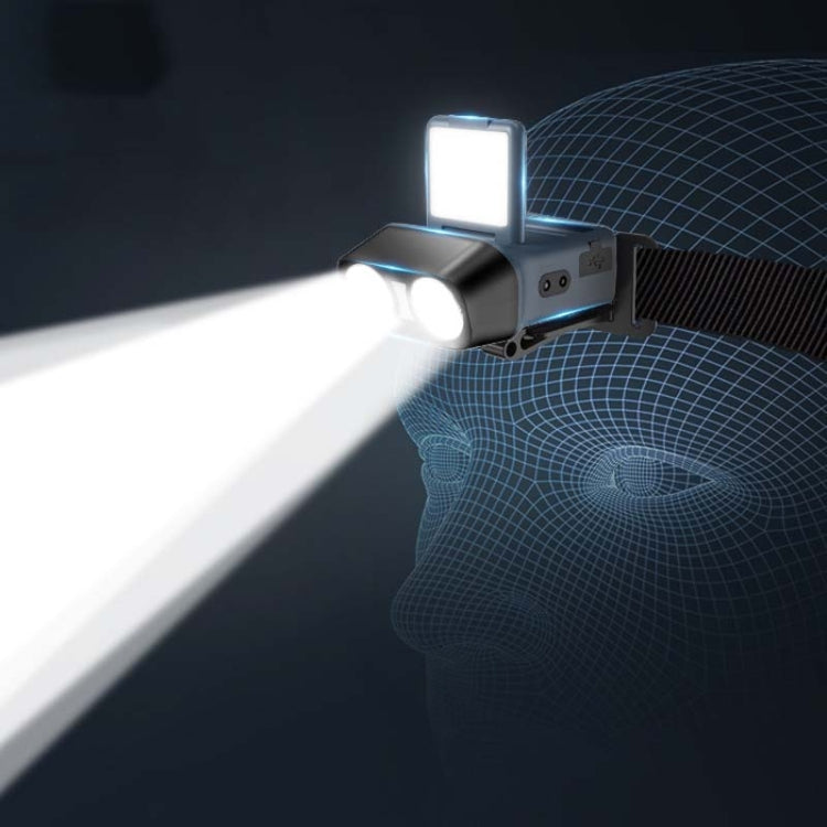 مصباح أمامي للصيد لمسافات طويلة مزود بمستشعر LED مثبت على الرأس، أسود قياسي، أزرق قياسي، أبيض قياسي، أسود قياسي مع حقيبة تخزين و8 إبزيم، أزرق قياسي مع حقيبة تخزين و8 إبزيم، أبيض قياسي مع حقيبة تخزين و8 إبزيم