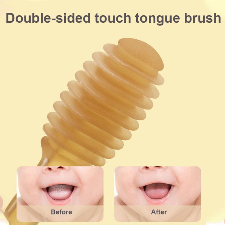 Food-grade Silicone Baby Milk Toothbrush + Tongue Brush Children Oral Cleaning Brush, Beige, Pink, Blue, Green