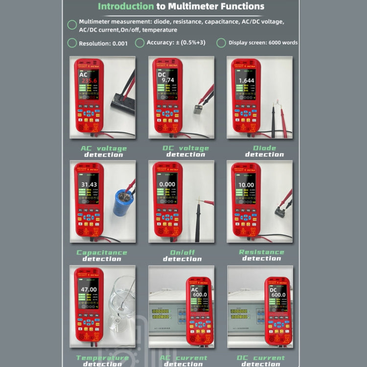 BSIDE O9 Digital Handheld Dual Channel 50MHz Oscilloscope Signal Source Multimeter