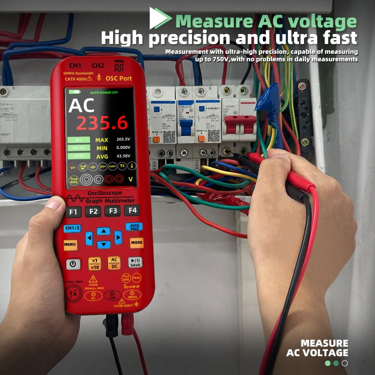 BSIDE O9 Digital Handheld Dual Channel 50MHz Oscilloscope Signal Source Multimeter
