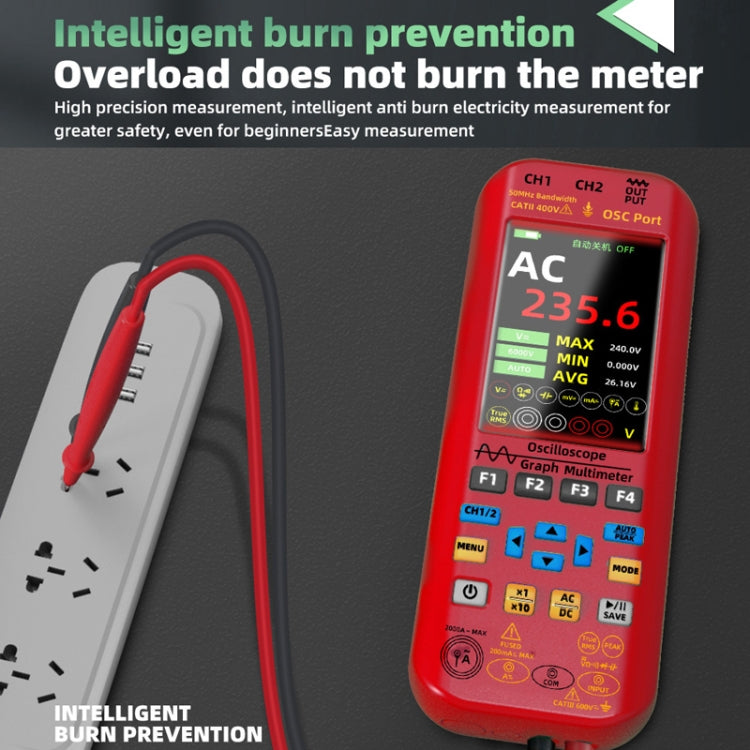 BSIDE O9 Digital Handheld Dual Channel 50MHz Oscilloscope Signal Source Multimeter