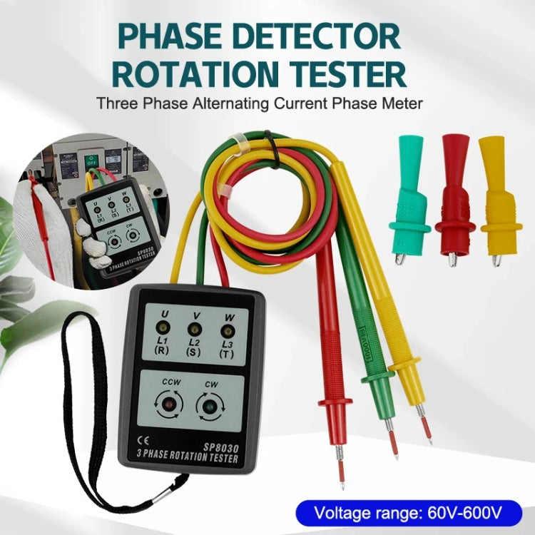 3 Phase Alternating Current Phase Meter Phase Detector Rotation Tester Indicator Digital Phase-Order Indicator