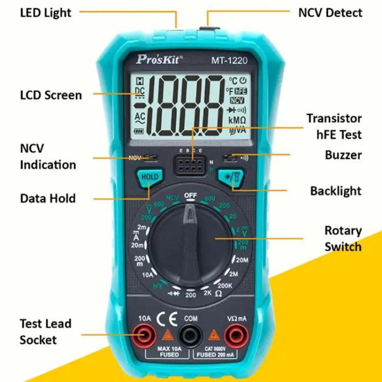 3-1/2 Burn-Proof Digital Intelligent Multimeter