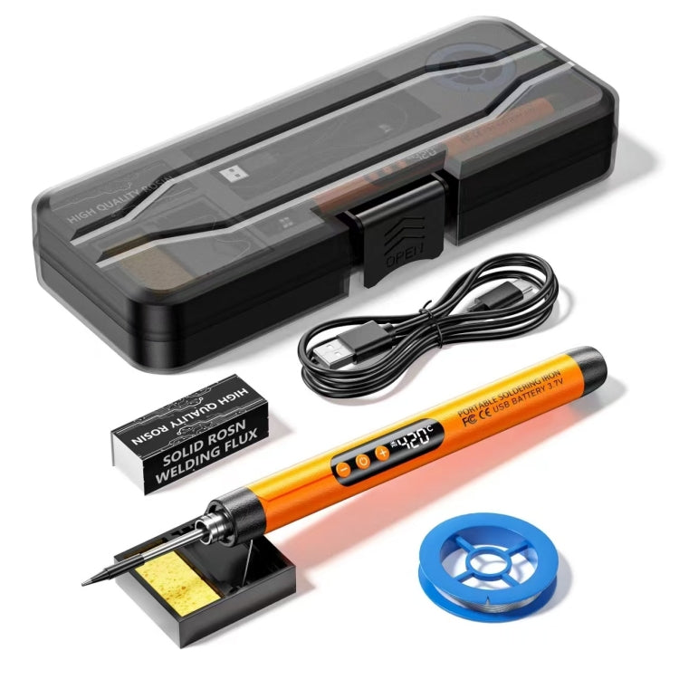 USB Digital Display Charging Soldering Iron Set 5-speed Temperature Adjustable, Standard Edition Gray, Standard Edition Orange, 3 Heads Gray