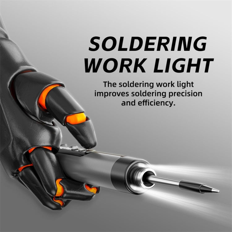 USB Digital Display Charging Soldering Iron Set 5-speed Temperature Adjustable, Standard Edition Gray, Standard Edition Orange, 3 Heads Gray