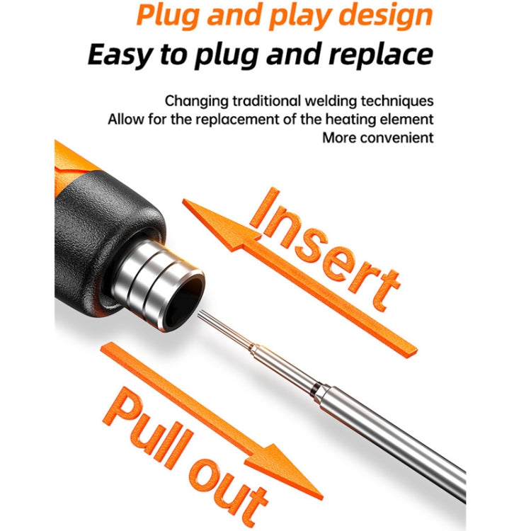 USB Digital Display Charging Soldering Iron Set 5-speed Temperature Adjustable, Standard Edition Gray, Standard Edition Orange, 3 Heads Gray