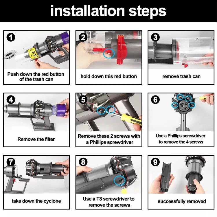 For Dyson V11 V10 V15 Cyclone Baffle Bin Runner Replacement Parts