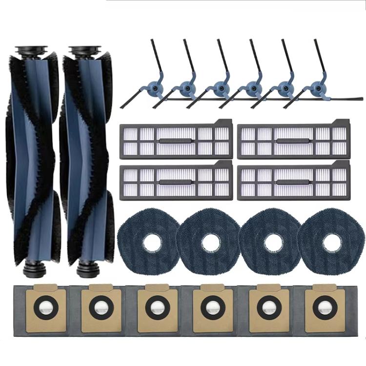 For Eufy X10 Pro Omni Robot Vacuum Replacement Parts, 3pcs Mop Pad, 4pcs Side Brush, Main Brush, 3pcs Filter
