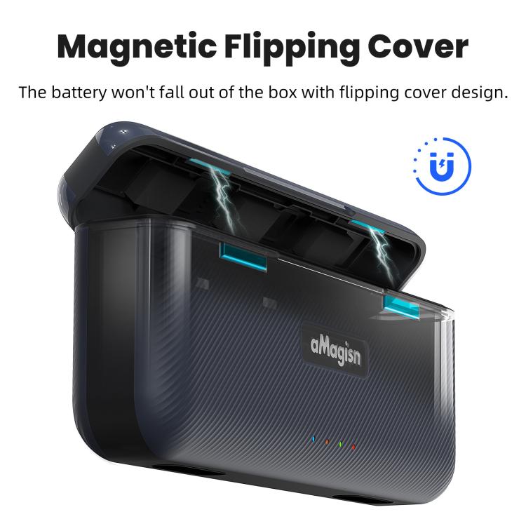 لبطارية Insta360 Ace Pro 2، صندوق شحن سريع aMagisn، حجرة تخزين الشاحن