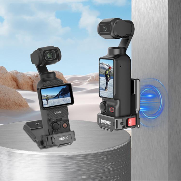 لـ DJI OSMO Pocket 3 BRDRC PO3005 حامل مشبك خلفي متعدد الوظائف بقاعدة مغناطيسية قابلة للتوسيع مع إطار ملحق، قاعدة مغناطيسية
